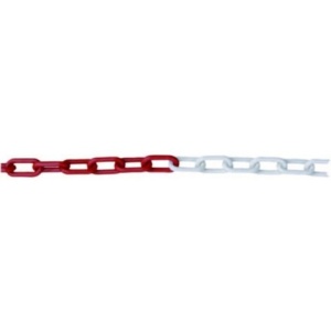 CADENA PLASTICO ROJO/BCO 10 MM R/25