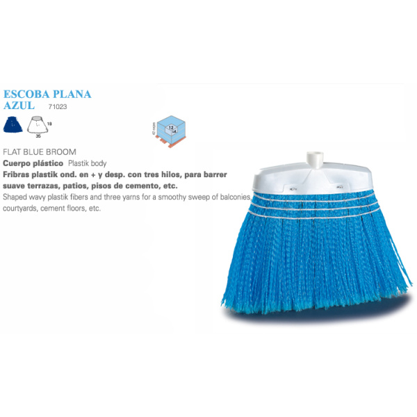 ESCOBA PLANA AZUL S/M 71023