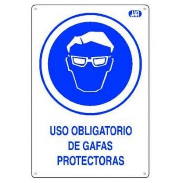 CARTEL OBRA USO OBLIGATORIO GAFAS