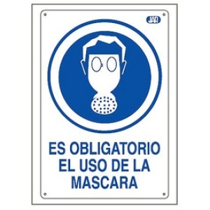 CARTEL OBRA USO OBLIGATORIO MASCARA