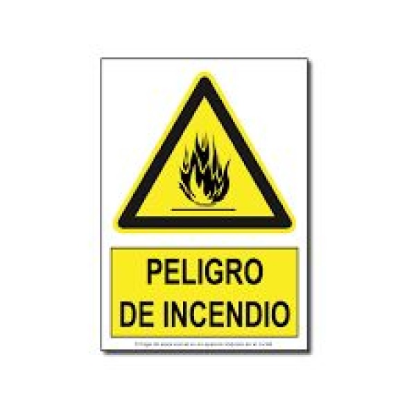 CARTEL OBRA PELIGRO INCENDIO