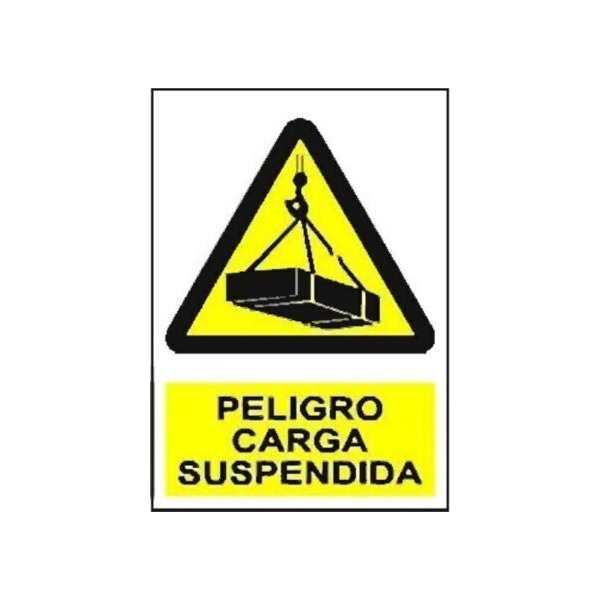 CARTEL OBRA PELIGRO CARGA SUSPENDIDA