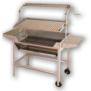 BARBACOA INOX C/2 MESAS Y RUEDAS