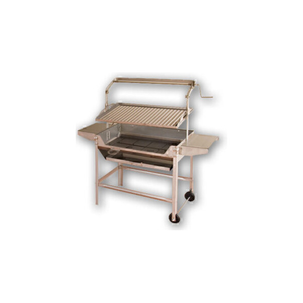 BARBACOA INOX C/2 MESAS Y RUEDAS