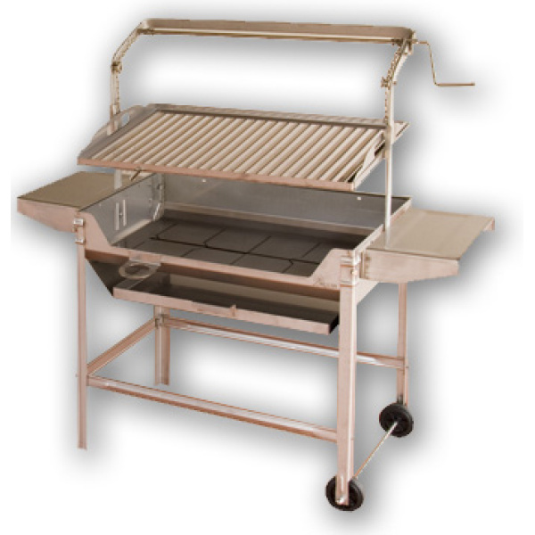 BARBACOA INOX C/2 MESAS Y RUEDAS