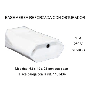 BASE PLANA BLANCA 10A 250V 1000405