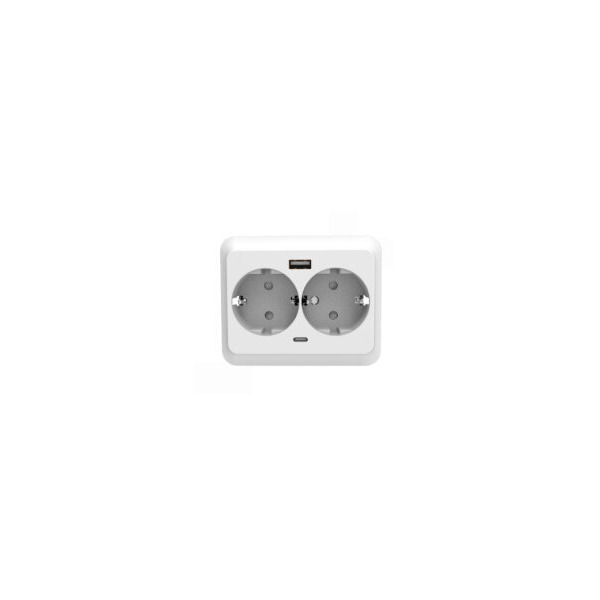BASE DOBLE T/T EMPOTRAR 16A+USB A + USB C 2901001