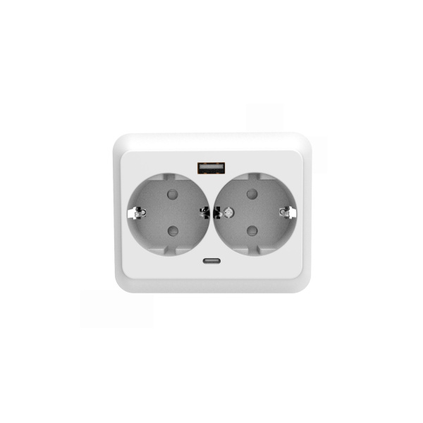 BASE DOBLE T/T EMPOTRAR 16A+USB A + USB C 2901001
