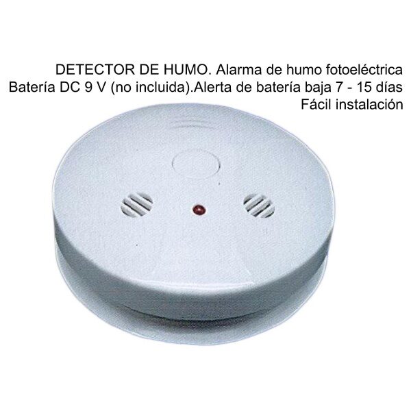 DETECTOR HUMO C/ALARMA 85DB 9V 2402004
