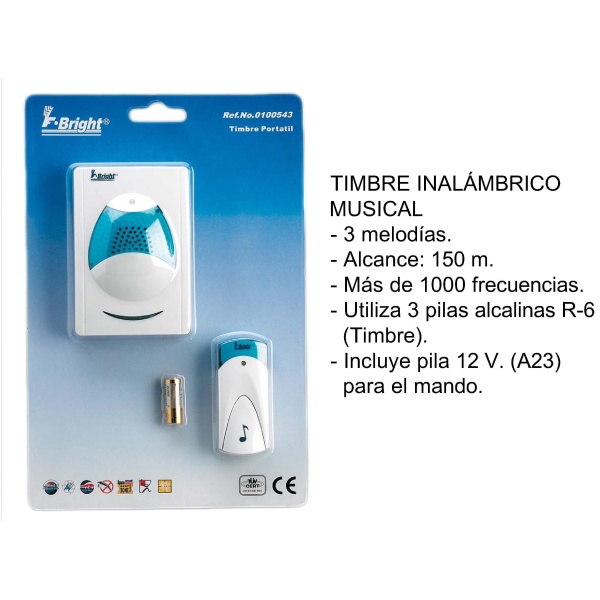 TIMBRE INALAMBRICO 38MEL 120M 0100543