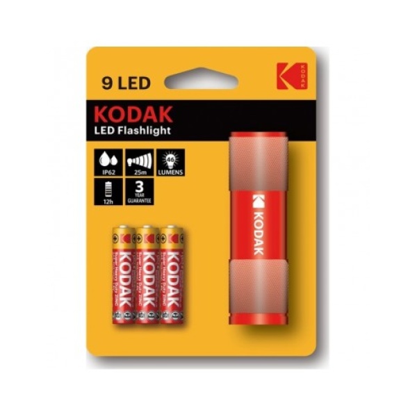 KODAK LINTERNA 9LED+3XAAA ROJA 12460