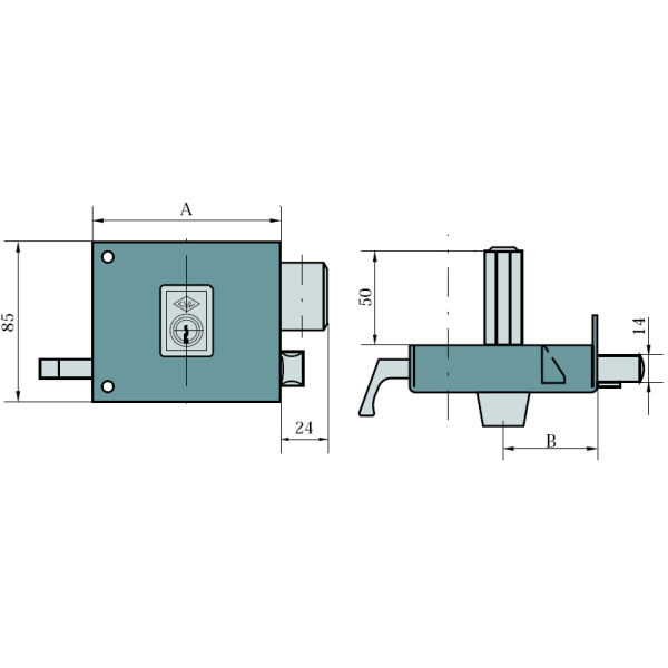 CERRADURA CVL 1125-BR-12/1 IZDA