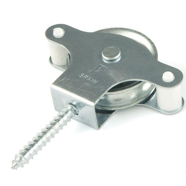POLEA INOX RUEDA ZAMAK C/TIRAFONDO P-9