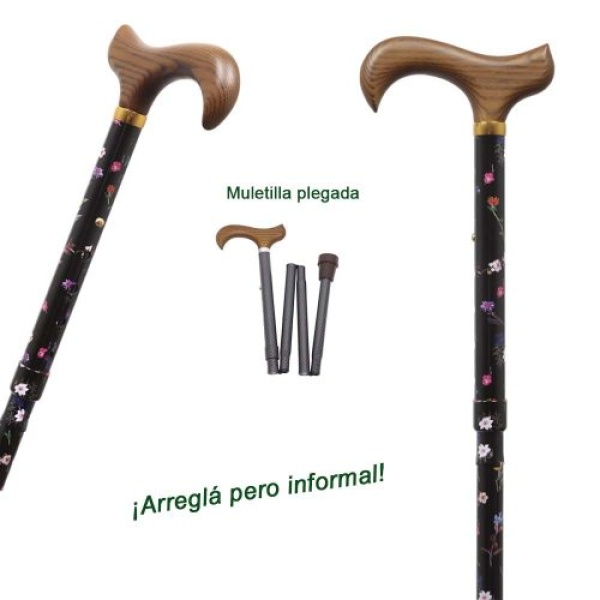 BASTON PLEGABLE ALUM MADERA PW-CAR